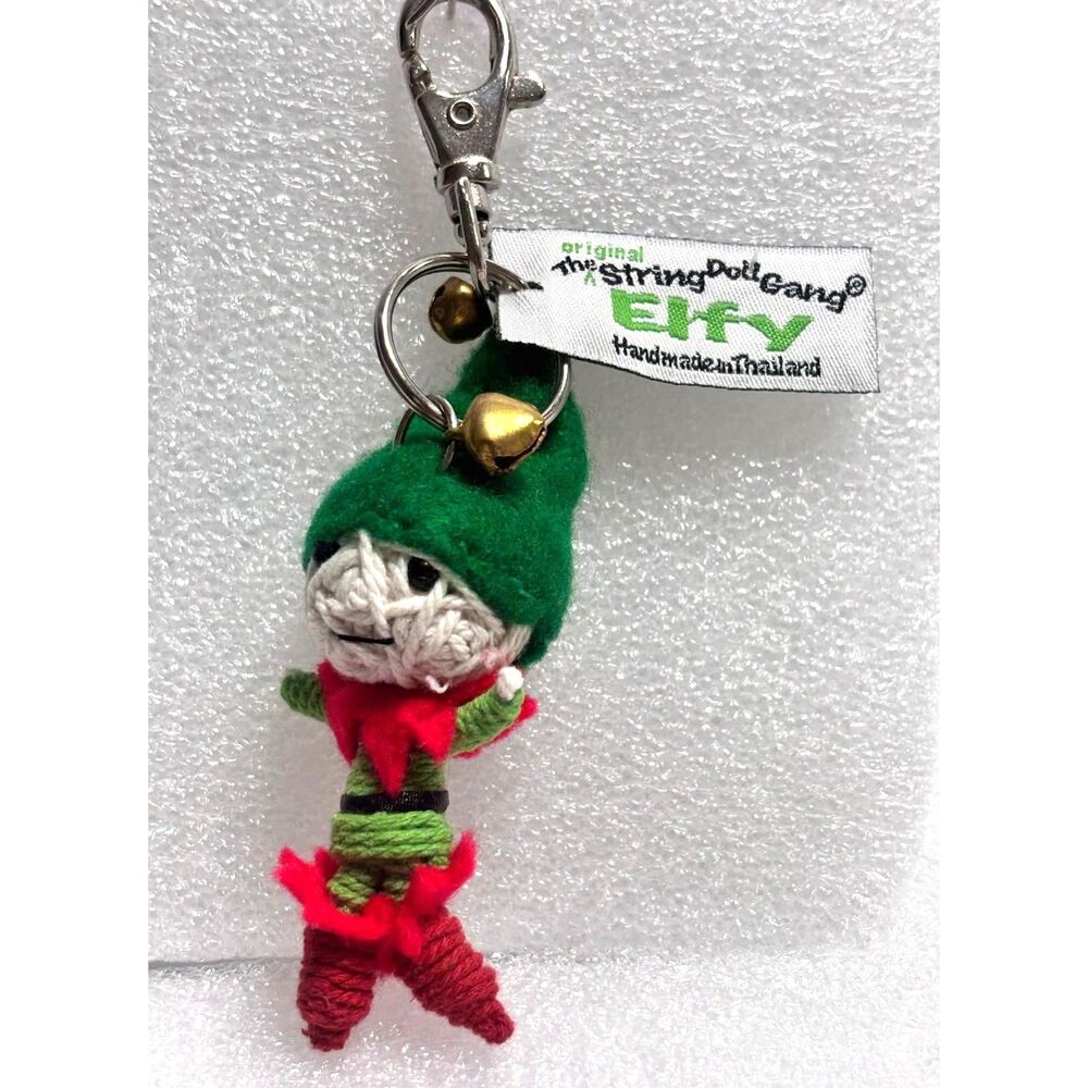 HTF Seasonal Vintage Kamibashi‎ String Doll Gang Elfy Handmade Christmas Lucky